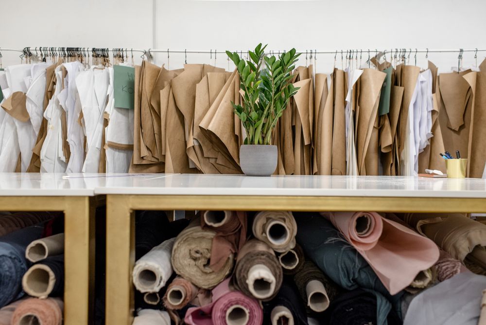 bolts of fine cloth